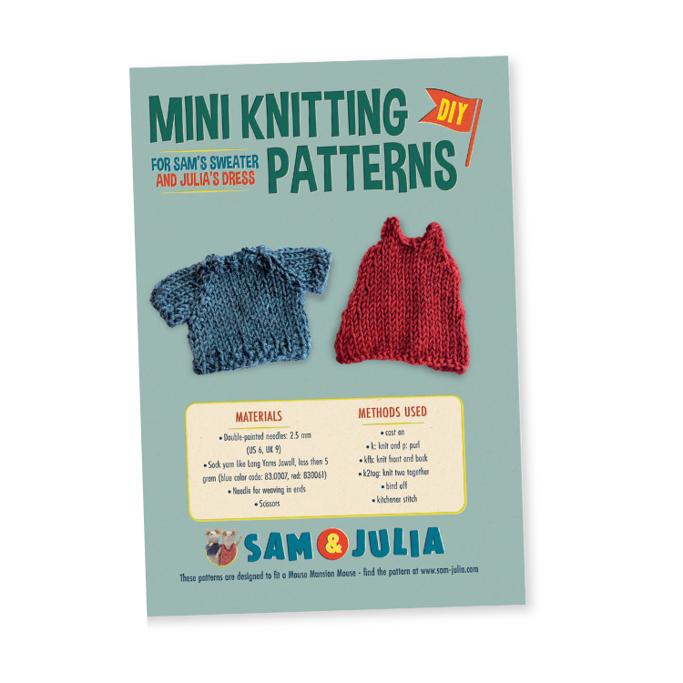 Knitting pattern for Sam & Julia's tiny outfits - Pattern PDF - The Mouse Mansion Knitting pattern for Sam & Julia's tiny outfits - Pattern PDF - The Mouse Mansion