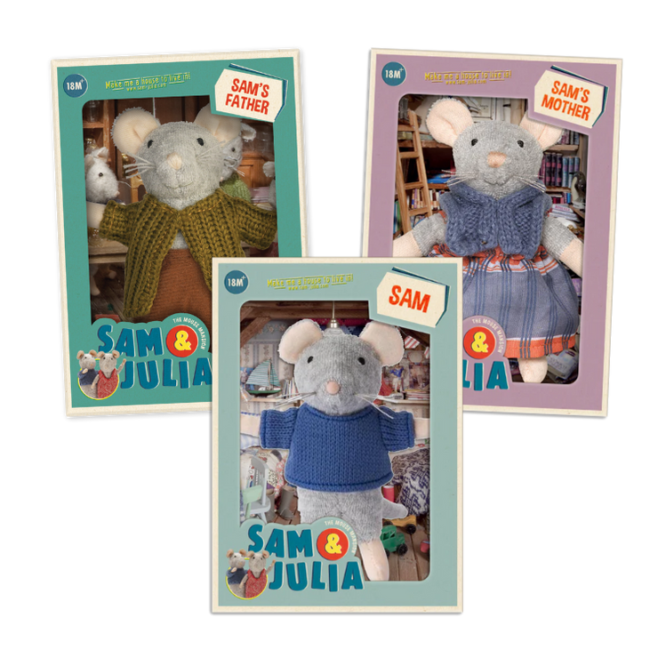 Sam, Mom & Dad Plush Bundle